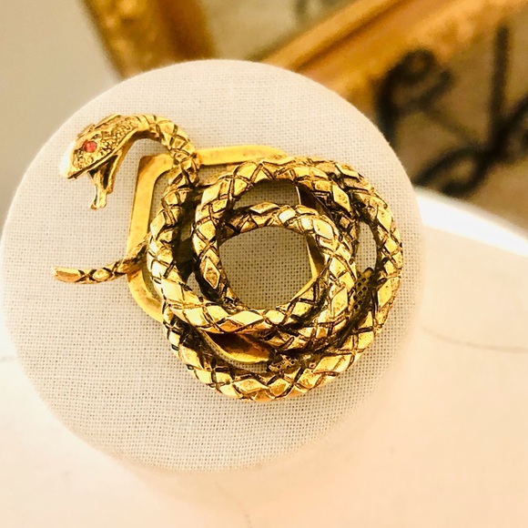 Vintage Snake Signed Designer Clip Brooch🐍 - Picture 4 of 13